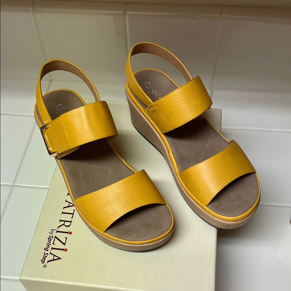 Patrizia - Spring Step Yellow Women's Sandals with Velcro